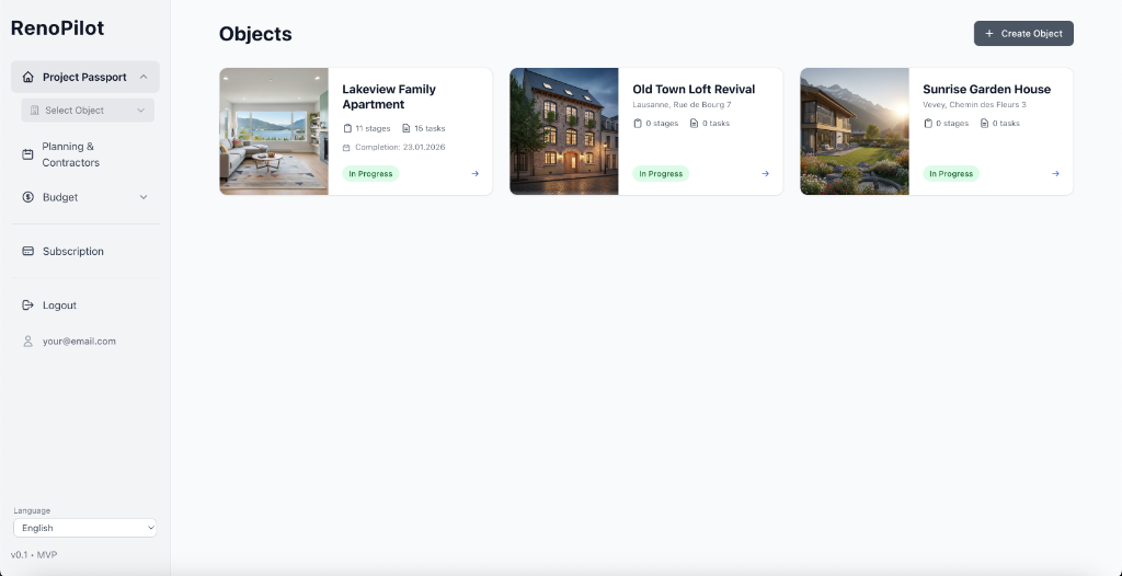 RenoPilot App Interface